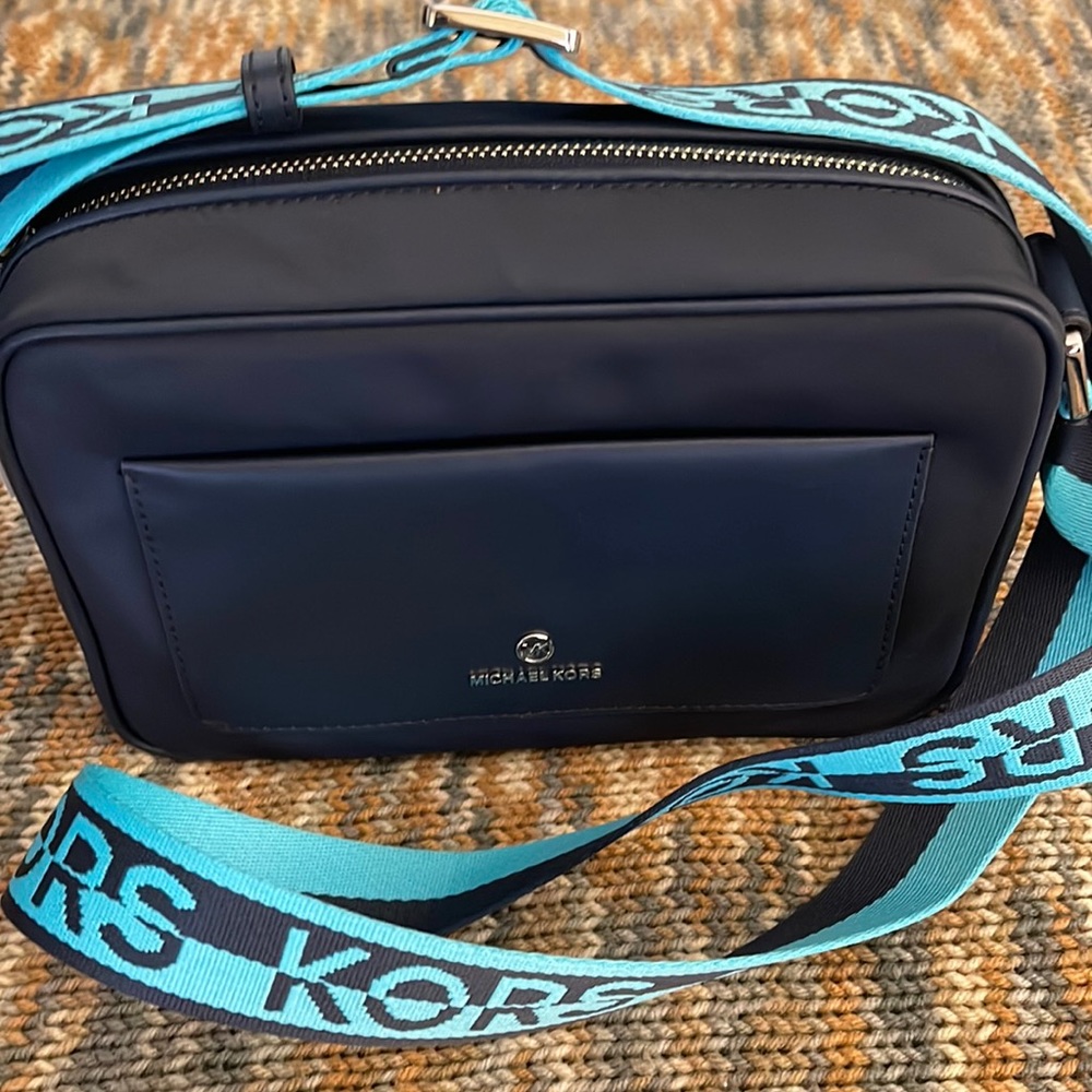 Michael Kors Nylon Logo Jet Set Charm Large Webbing Crossbody.